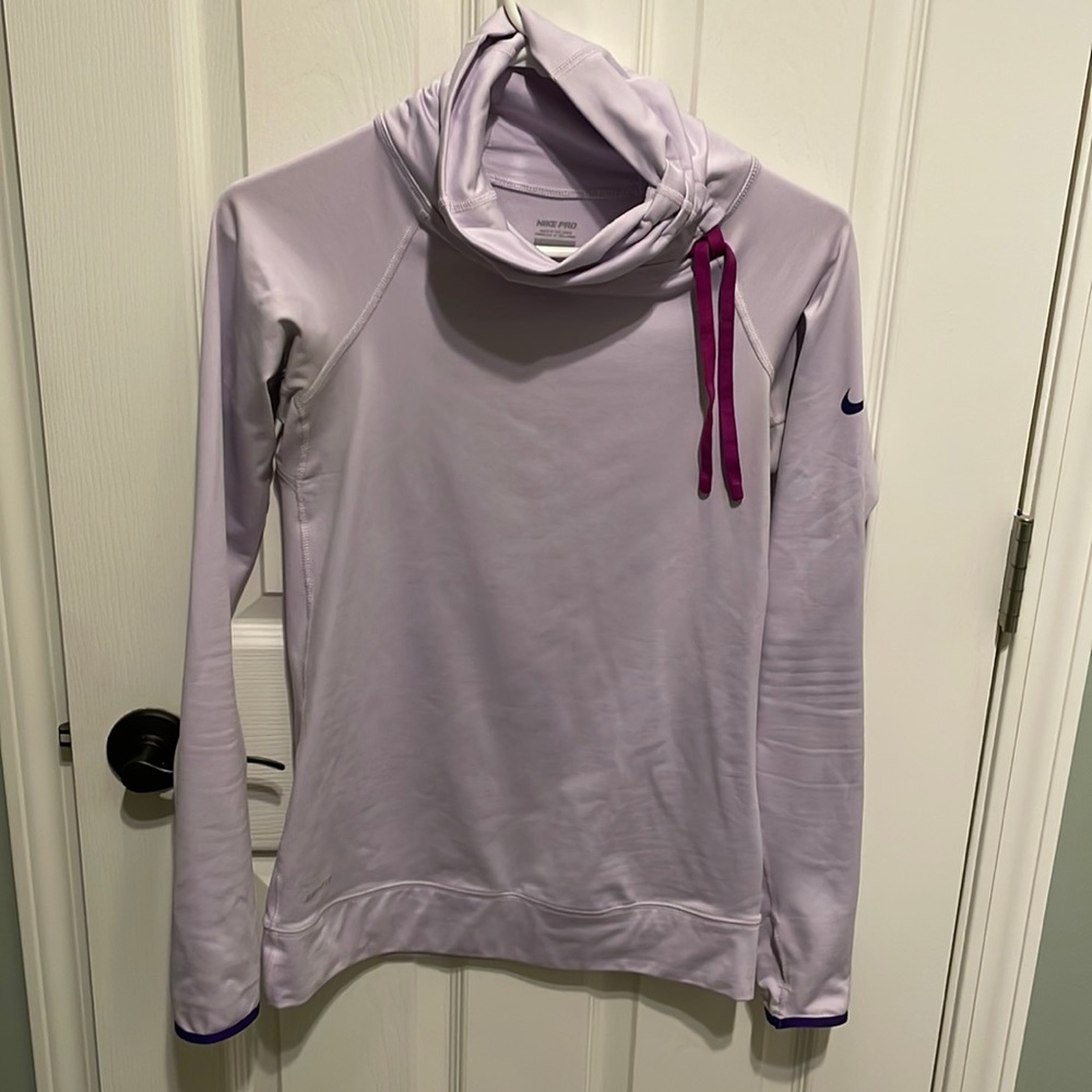 Nike Pro turtle neck cowl top. Lavender color. Size small